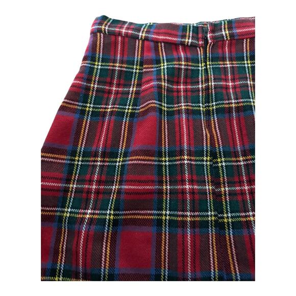 Vintage 70's handmade Red Plaid Tartan high waisted A line skirt size 8-10 - Picture 8 of 12